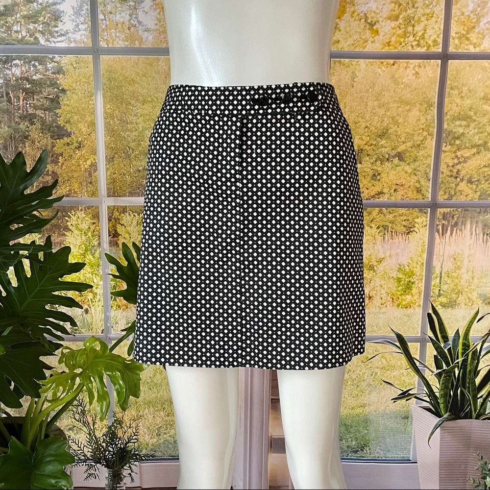 NWT J Crew Black White Mini Skirt Size 4